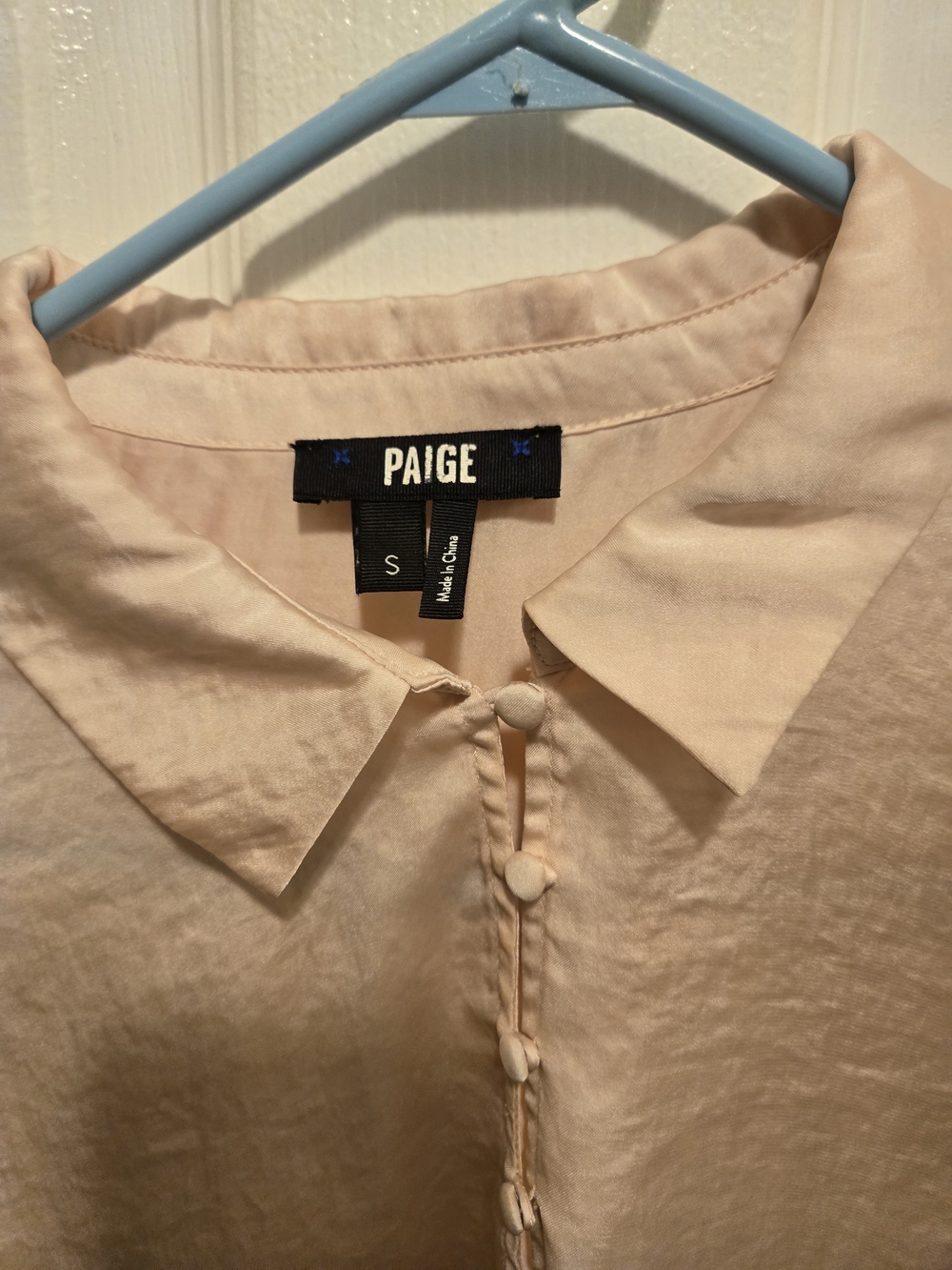 Paige Pink Ruffle Cuff Collared Blouse - Picture 2 of 3